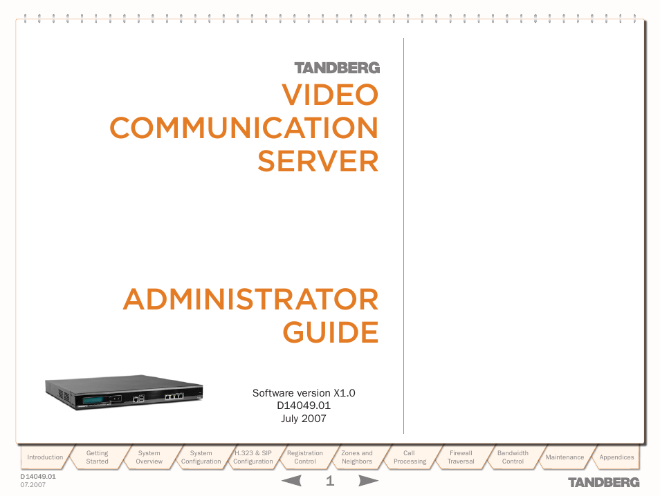 TANDBERG D14049.01 User Manual | 187 pages