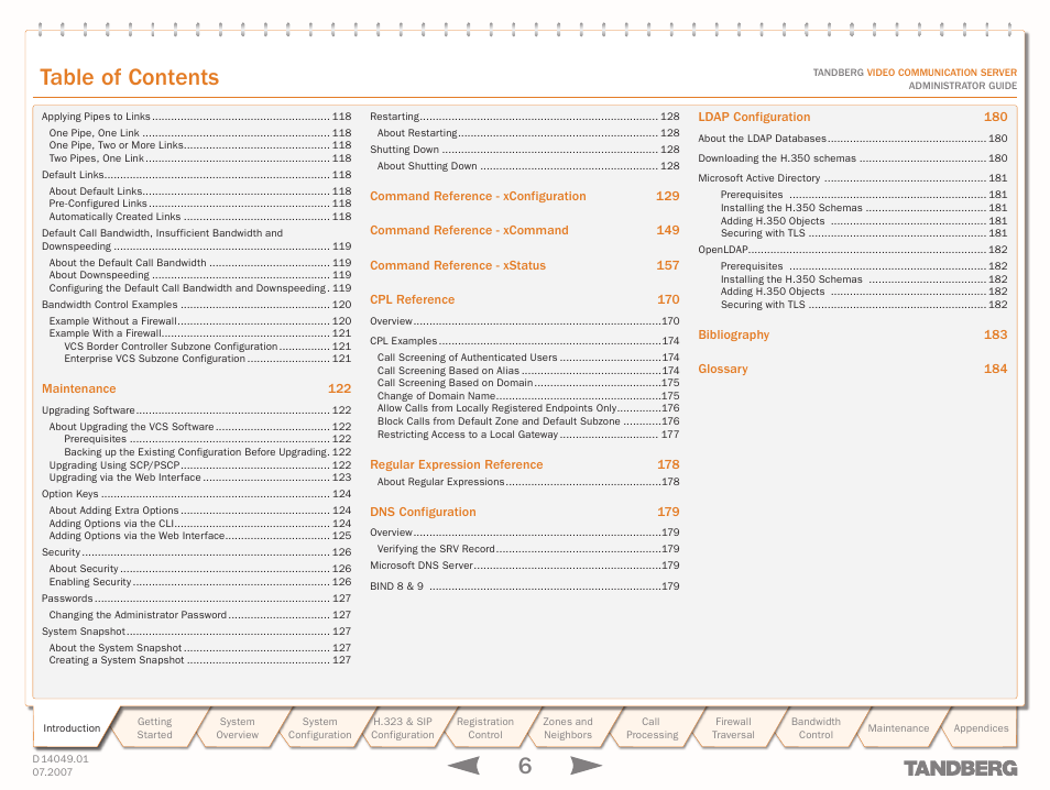 TANDBERG D14049.01 User Manual | Page 6 / 187