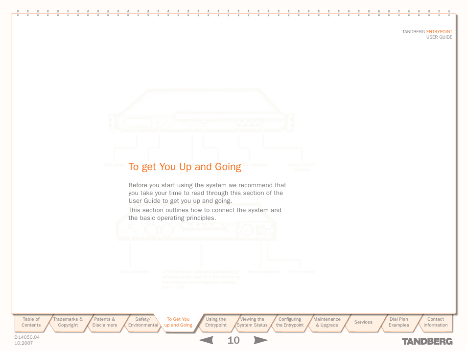 To get you up and going | TANDBERG ENTRYPOINT User Manual | Page 10 / 53