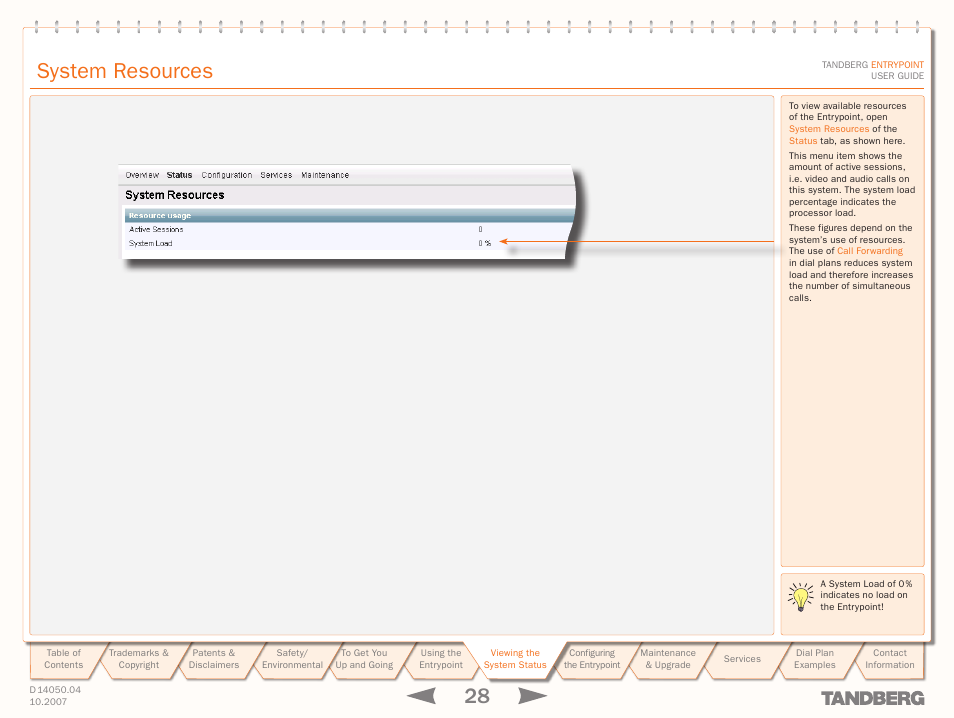 System resources | TANDBERG ENTRYPOINT User Manual | Page 28 / 53