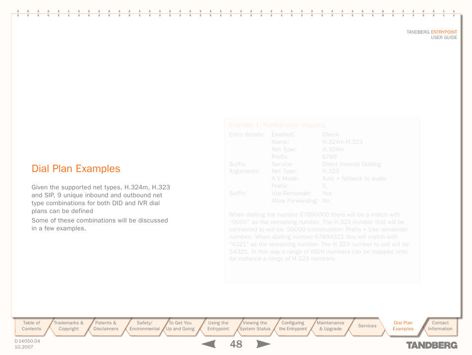 Dial plan examples | TANDBERG ENTRYPOINT User Manual | Page 48 / 53