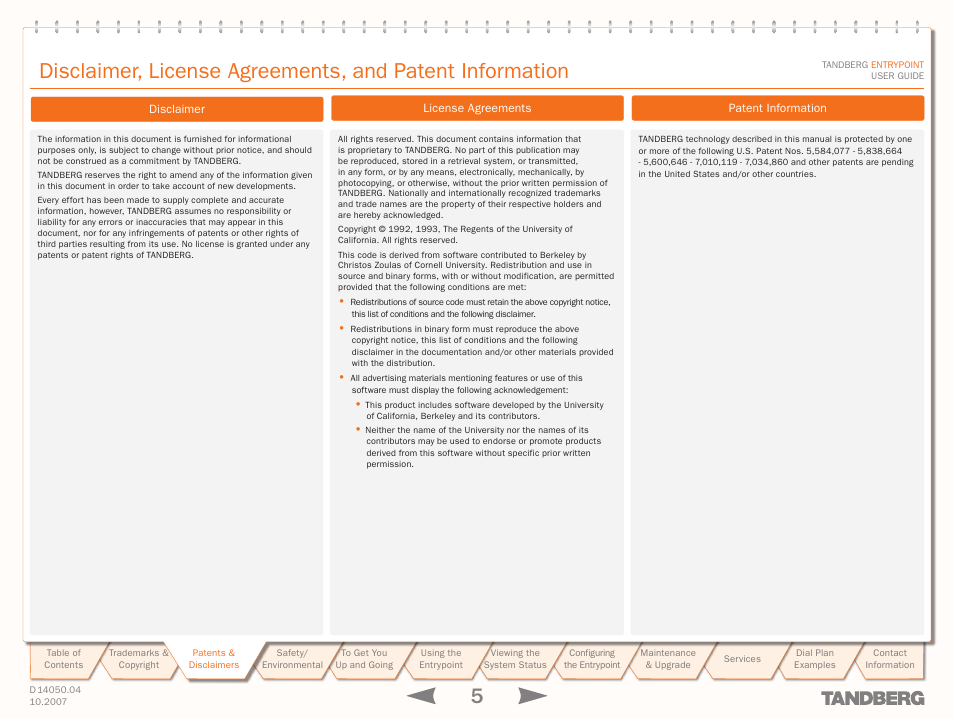 TANDBERG ENTRYPOINT User Manual | Page 5 / 53