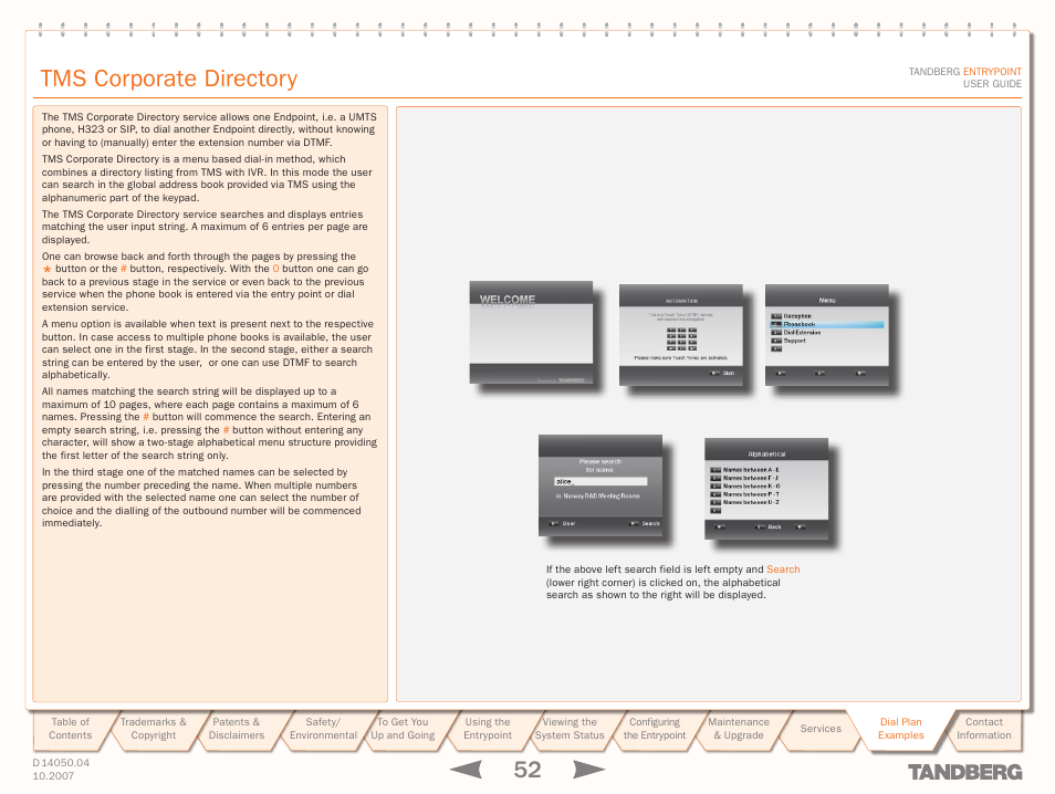 Tms corporate directory | TANDBERG ENTRYPOINT User Manual | Page 52 / 53