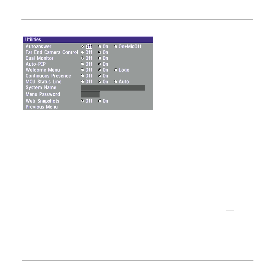 Utilities | TANDBERG Video Conferencing System 7000 User Manual | Page 54 / 125