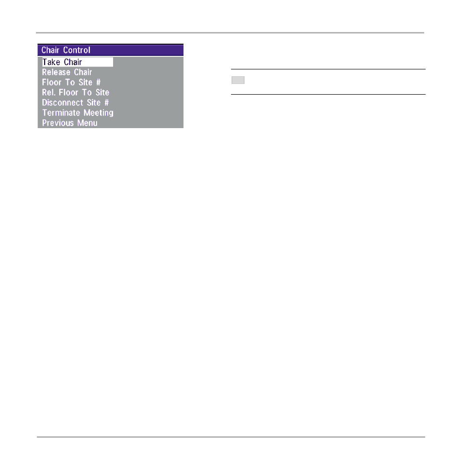 Chair control | TANDBERG Video Conferencing System 7000 User Manual | Page 60 / 125
