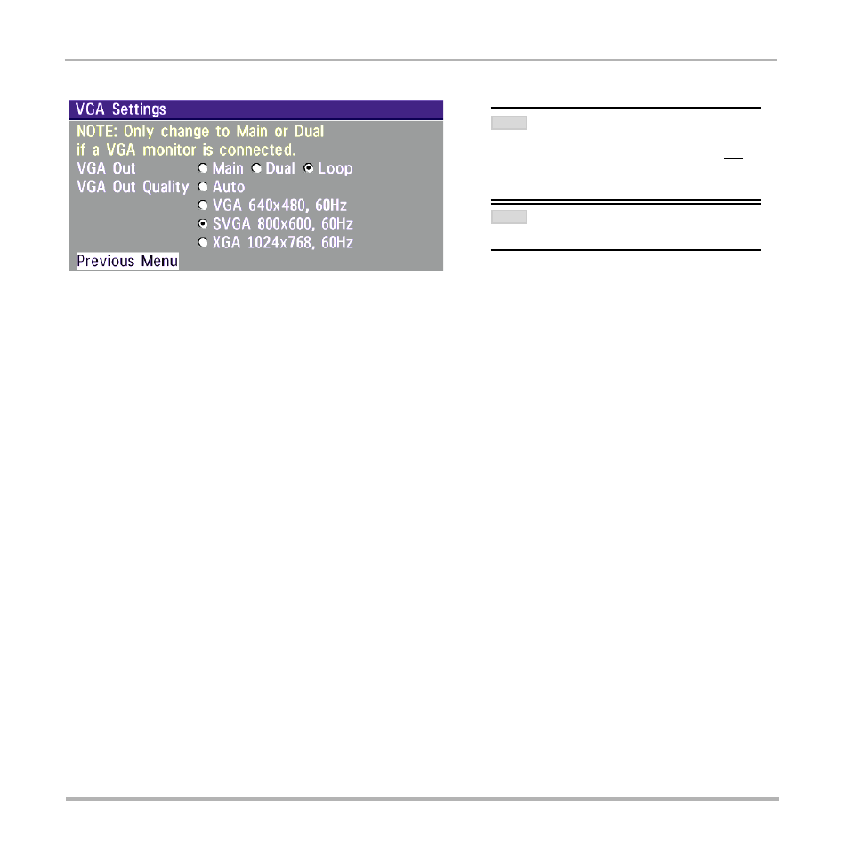 Vga settings | TANDBERG Video Conferencing System 7000 User Manual | Page 71 / 125