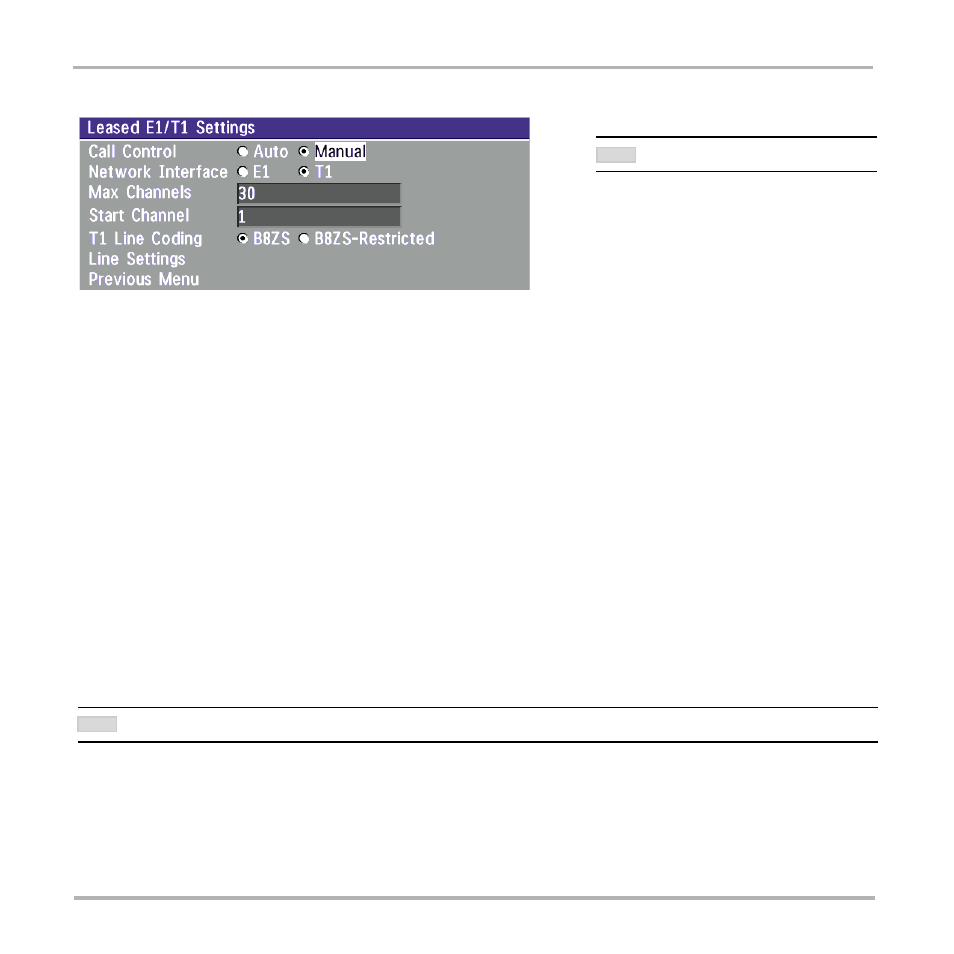 Leased e1/t1 settings | TANDBERG Video Conferencing System 7000 User Manual | Page 83 / 125