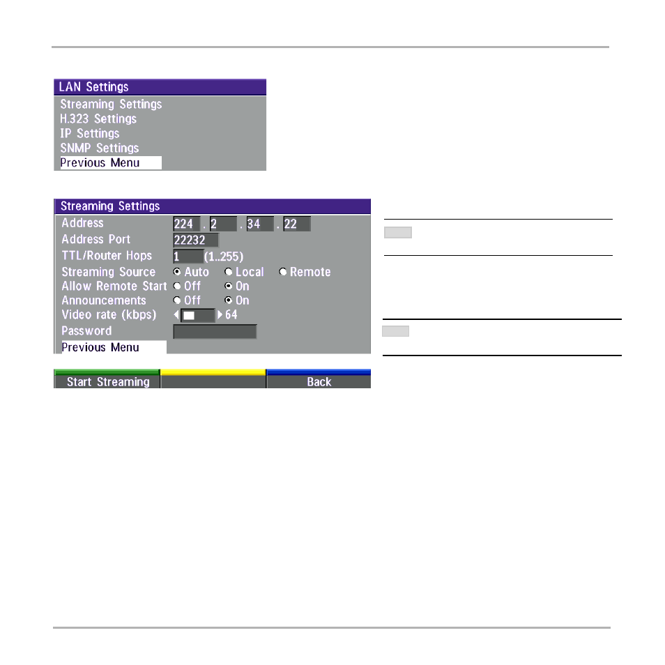 Lan settings, Streaming | TANDBERG Video Conferencing System 7000 User Manual | Page 86 / 125
