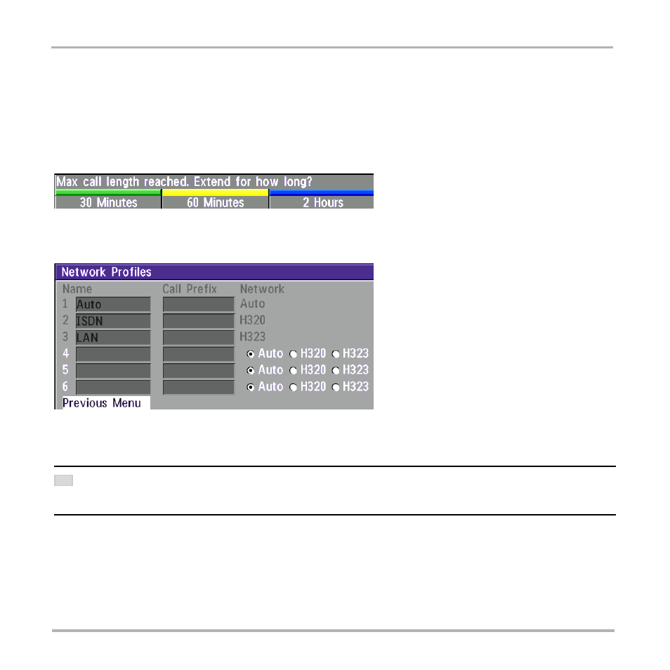 Max call length, Network profiles | TANDBERG Video Conferencing System 7000 User Manual | Page 95 / 125