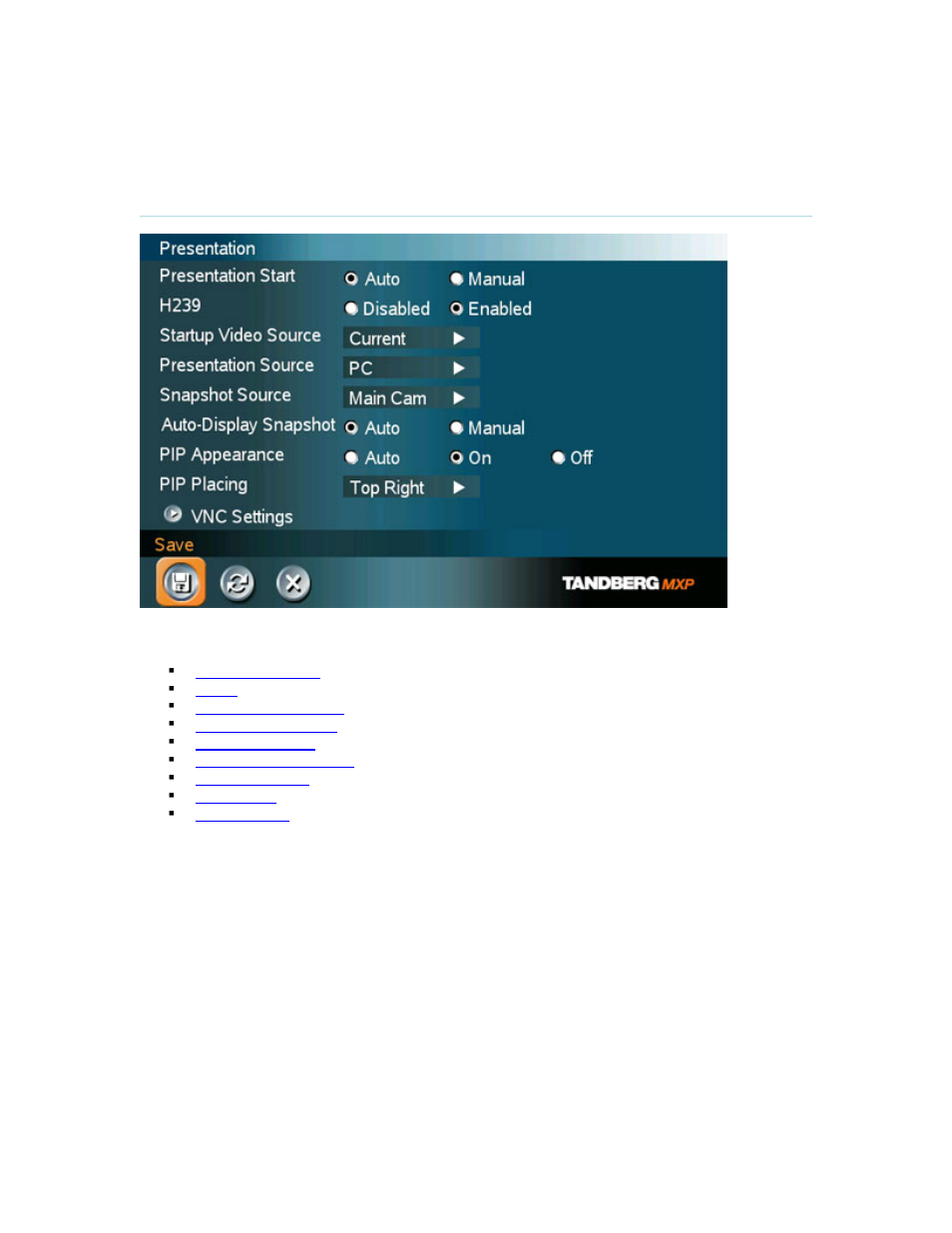 3 presentation settings | TANDBERG 700 MXP User Manual | Page 156 / 307