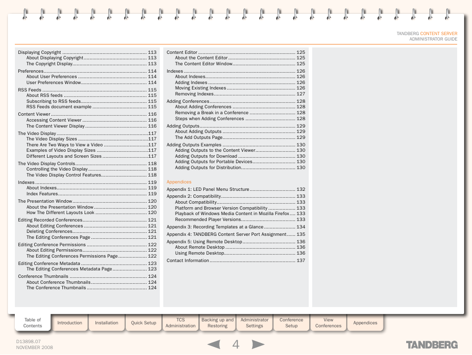 TANDBERG 1D13898.07 User Manual | Page 4 / 137