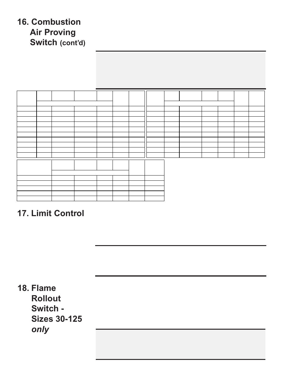 Limit control, Cont’d), Pressure switch settings | Thomas & Betts UDAP User Manual | Page 18 / 36