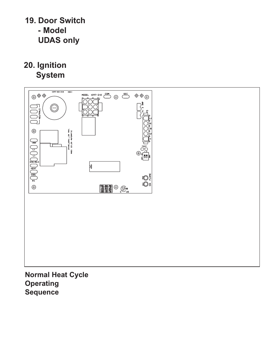 Ignition system, Door switch - model udas only, Normal heat cycle operating sequence | Thomas & Betts UDAP User Manual | Page 19 / 36