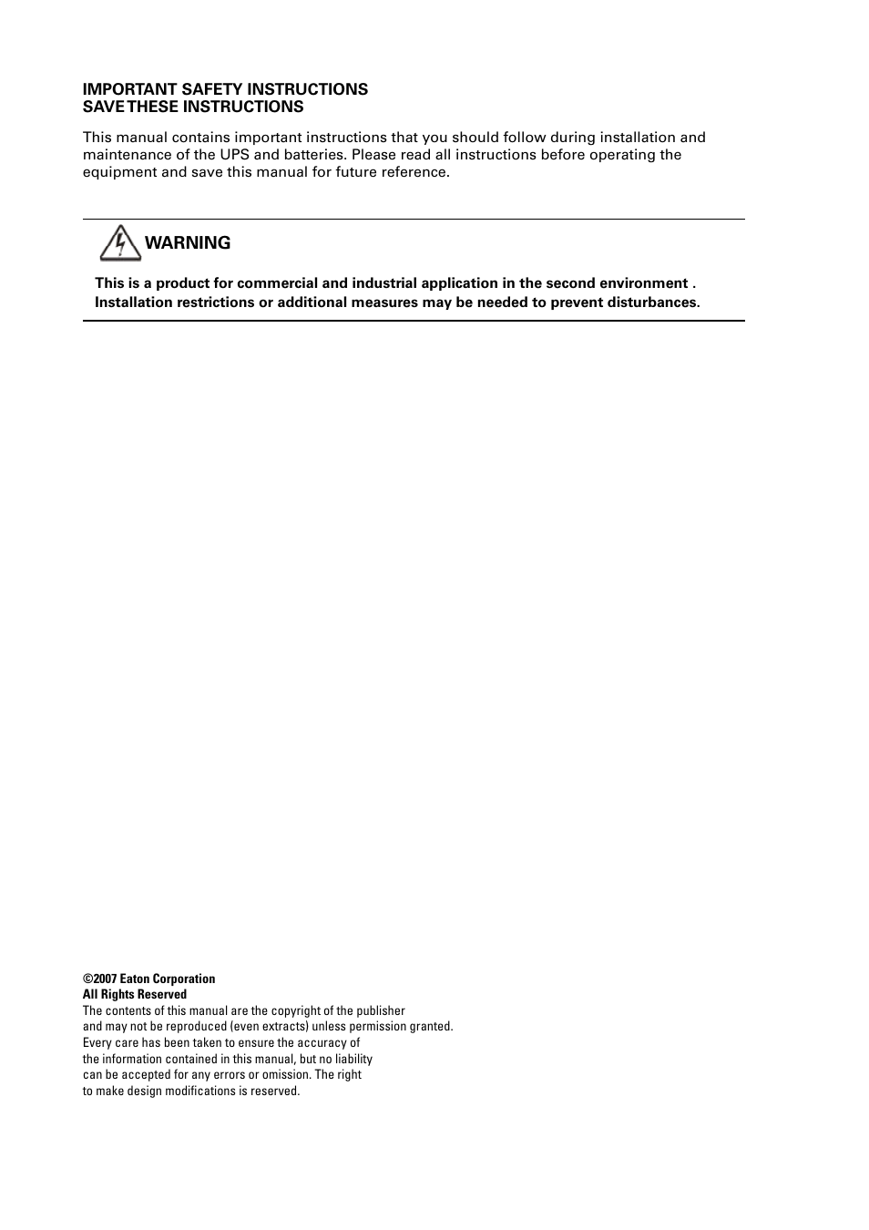 Warning | Thomas & Betts 9395 User Manual | Page 2 / 74