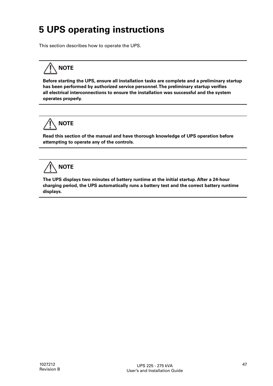 5 ups operating instructions | Thomas & Betts 9395 User Manual | Page 47 / 74