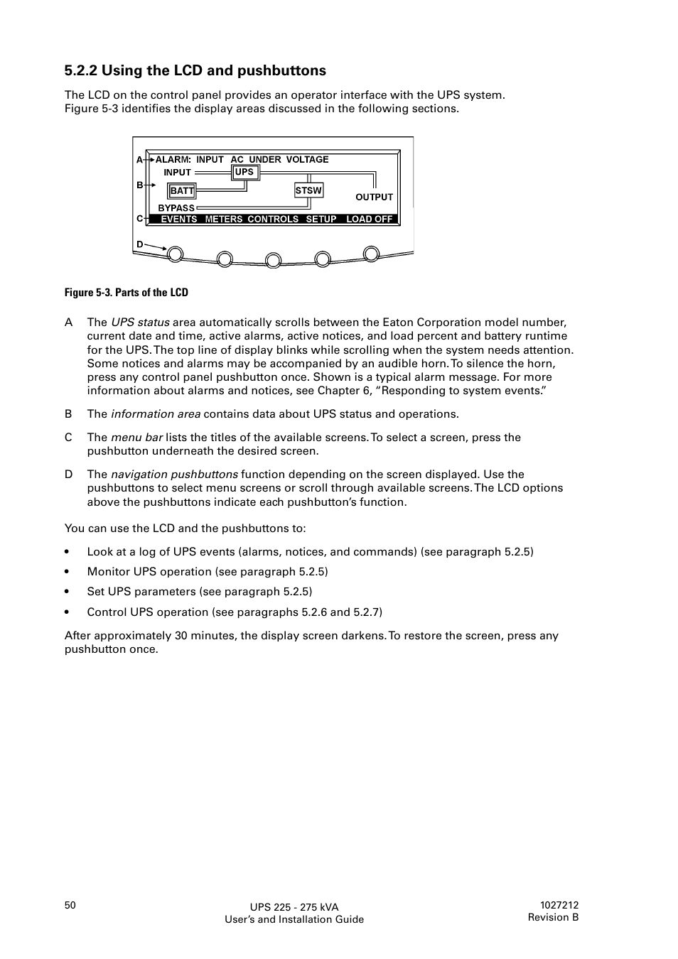 2 using the lcd and pushbuttons | Thomas & Betts 9395 User Manual | Page 50 / 74