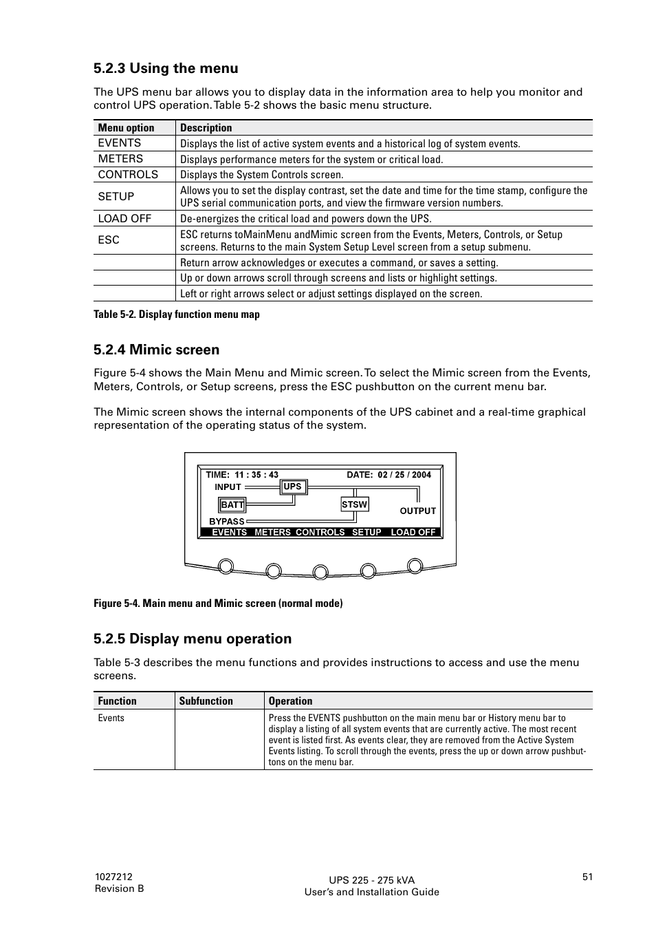 3 using the menu, 4 mimic screen, 5 display menu operation | Thomas & Betts 9395 User Manual | Page 51 / 74