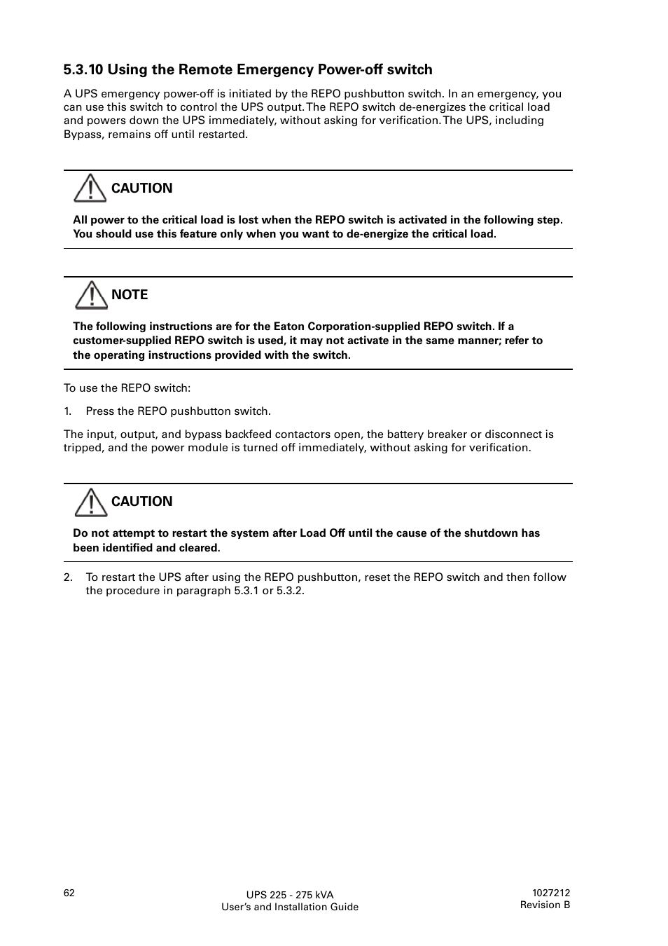 10 using the remote emergency power-off switch | Thomas & Betts 9395 User Manual | Page 62 / 74