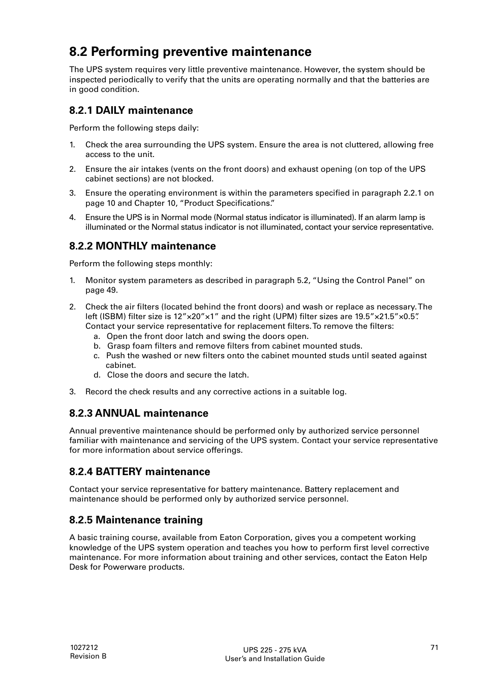 2 performing preventive maintenance | Thomas & Betts 9395 User Manual | Page 71 / 74