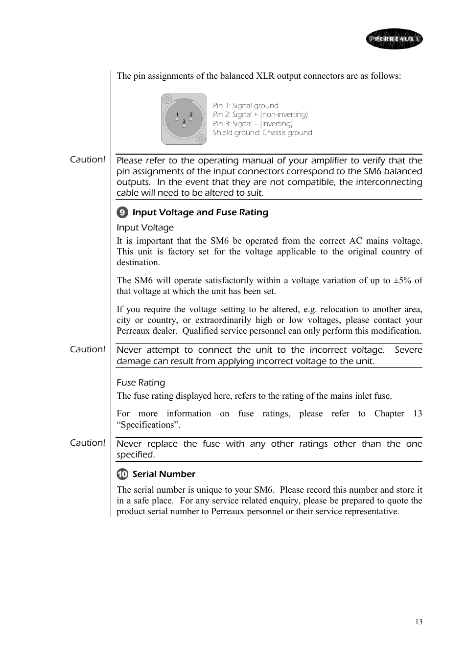 Perreaux SM6/P User Manual | Page 13 / 35