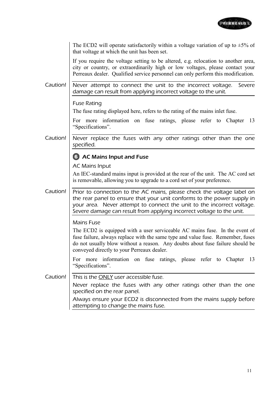 Perreaux ECD2 User Manual | Page 12 / 32