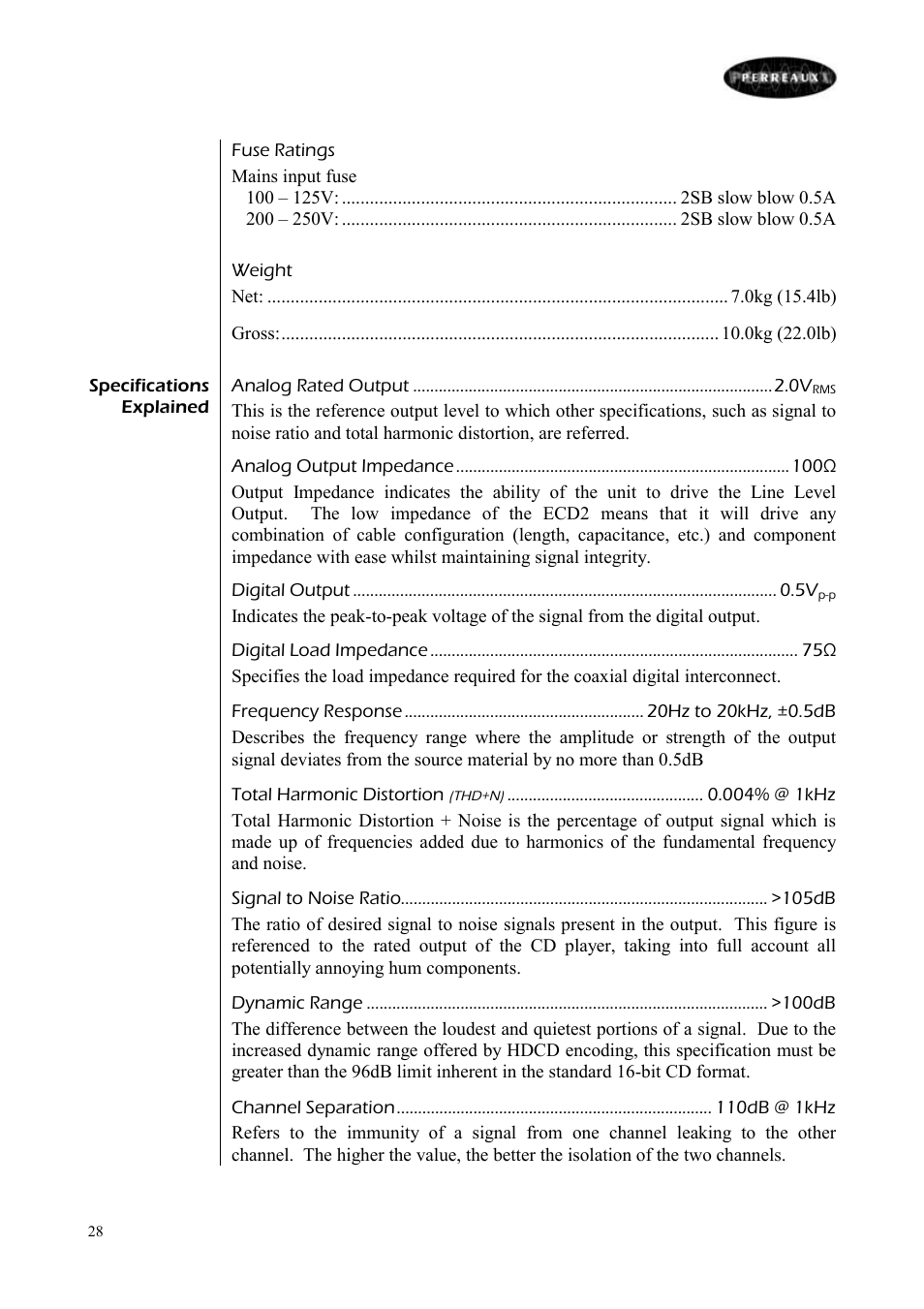 Perreaux ECD2 User Manual | Page 29 / 32