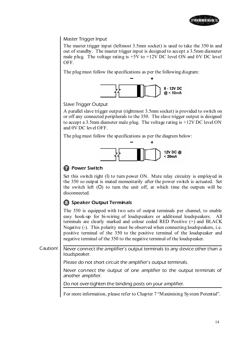 Perreaux Prisma 350 User Manual | Page 14 / 38