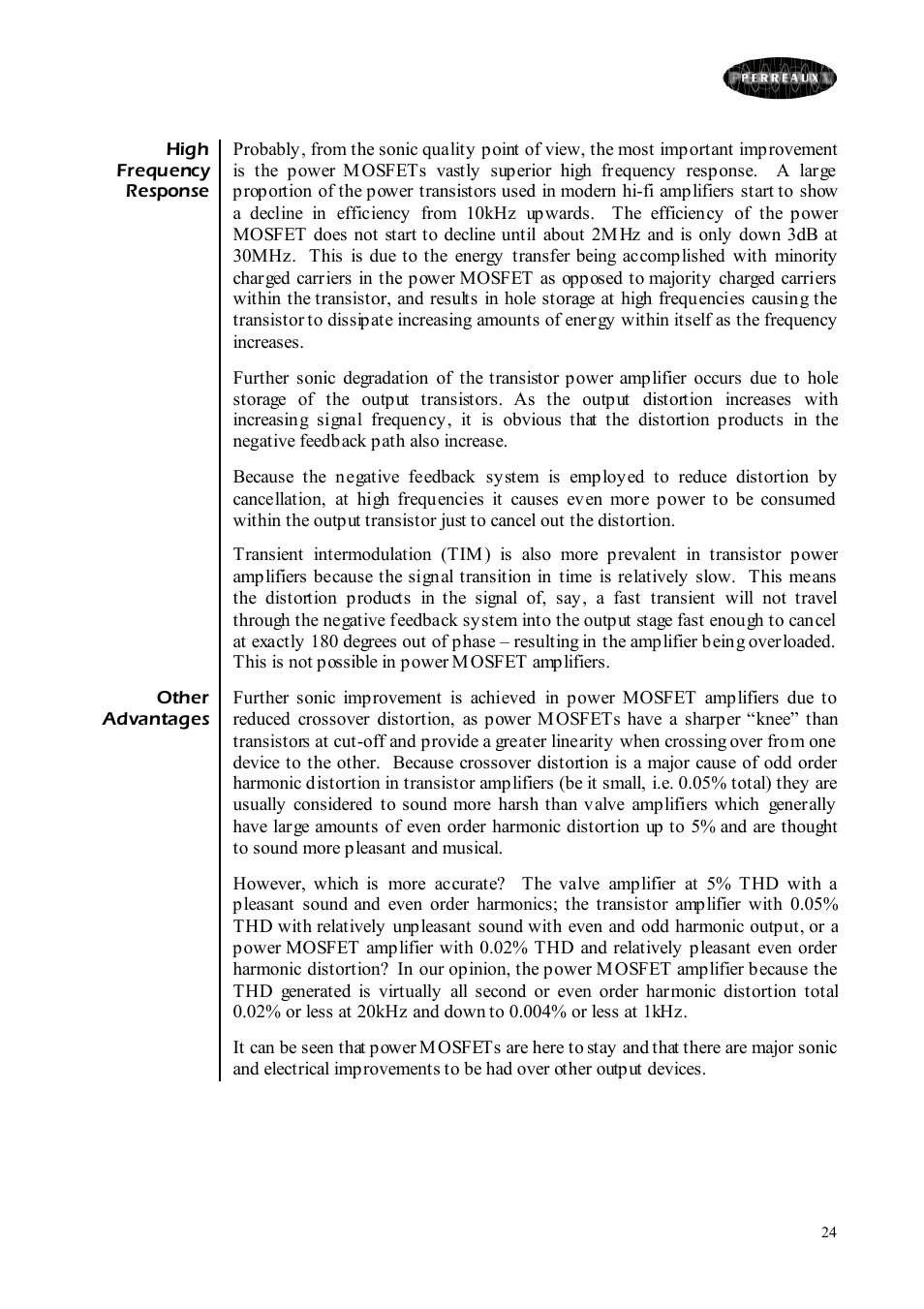 Perreaux Prisma 350 User Manual | Page 24 / 38