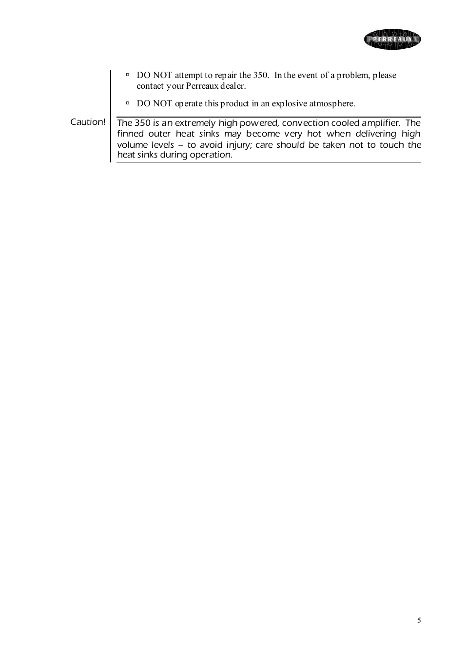 Perreaux Prisma 350 User Manual | Page 5 / 38