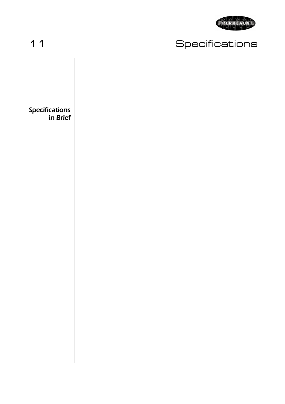 11 specifications | Perreaux SILHOUETTE SXV1 User Manual | Page 25 / 28