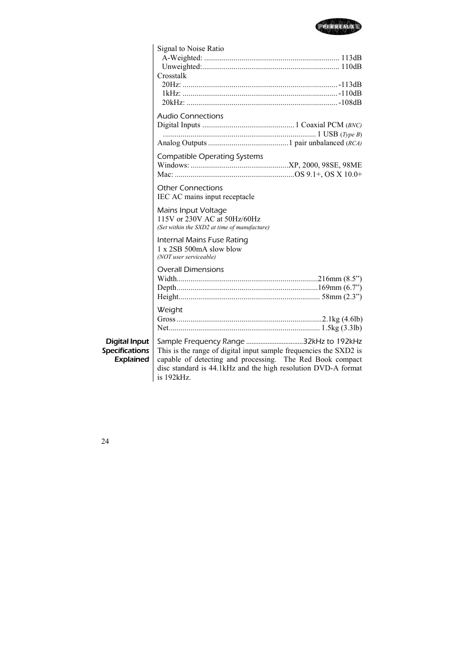 Perreaux SILHOUETTE SXD2 User Manual | Page 25 / 30