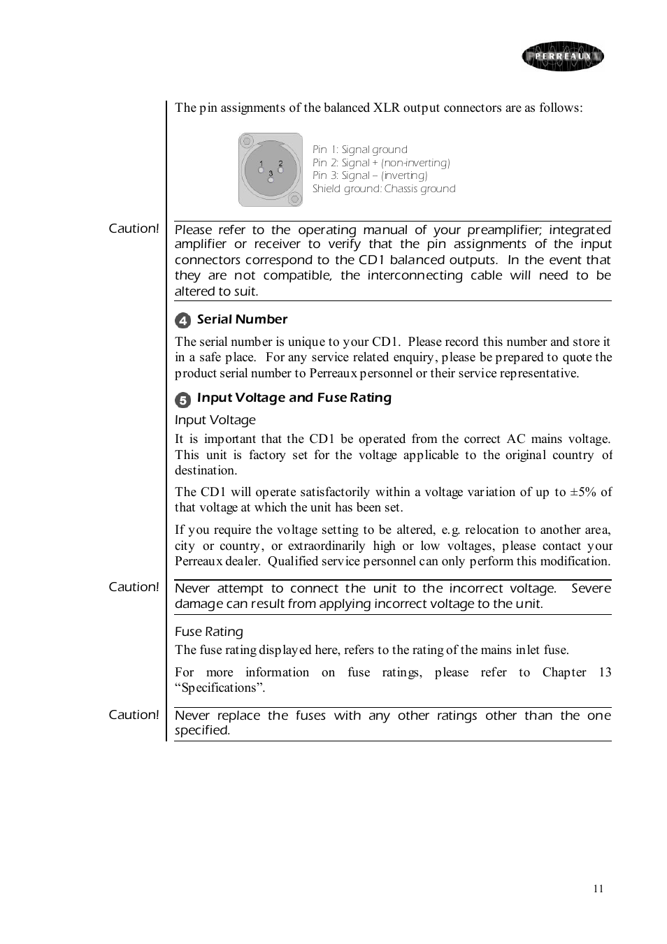 Perreaux CD Player User Manual | Page 11 / 33