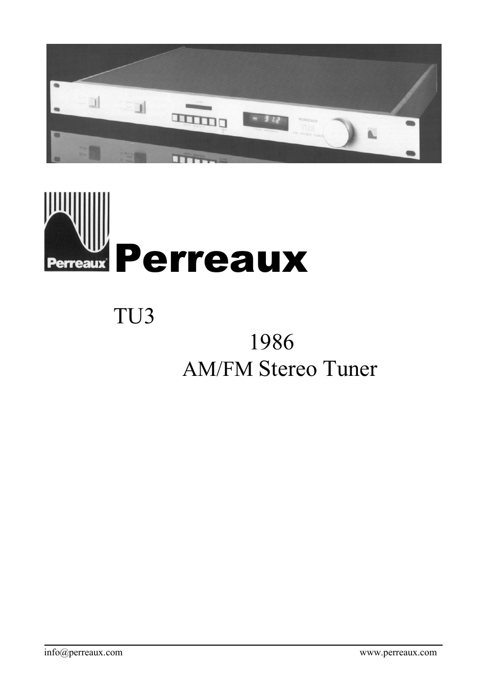Perreaux TU3 User Manual | 2 pages
