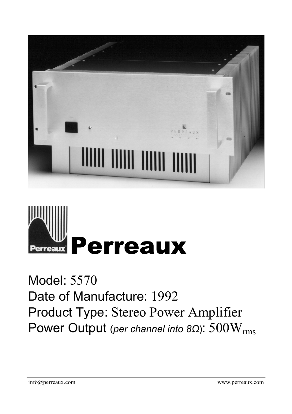 Perreaux 5570 User Manual | 2 pages