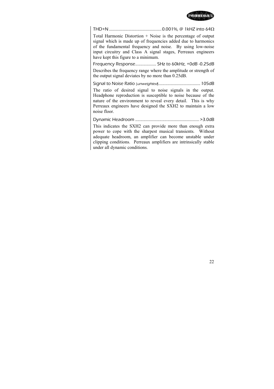 Perreaux Headphone Amplifier Silhouette SXH2 User Manual | Page 23 / 26