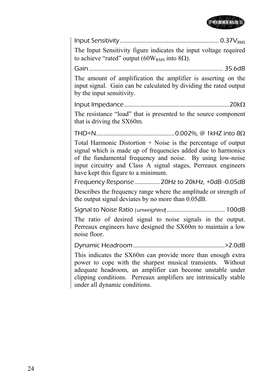 Perreaux SX60m User Manual | Page 25 / 28