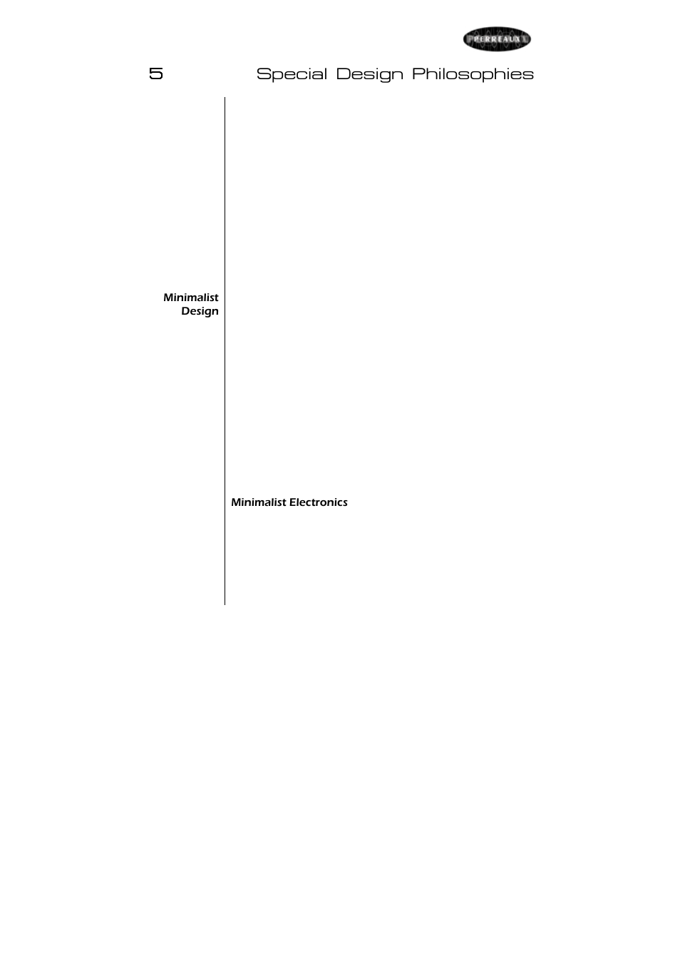 5special design philosophies | Perreaux SX25i User Manual | Page 13 / 27