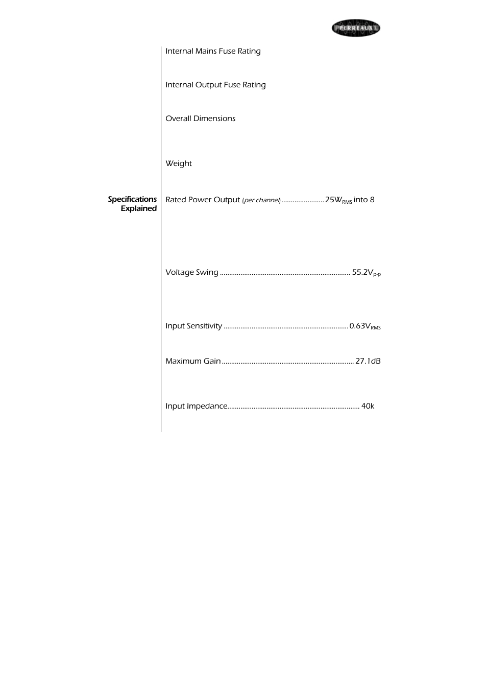 Perreaux SX25i User Manual | Page 23 / 27