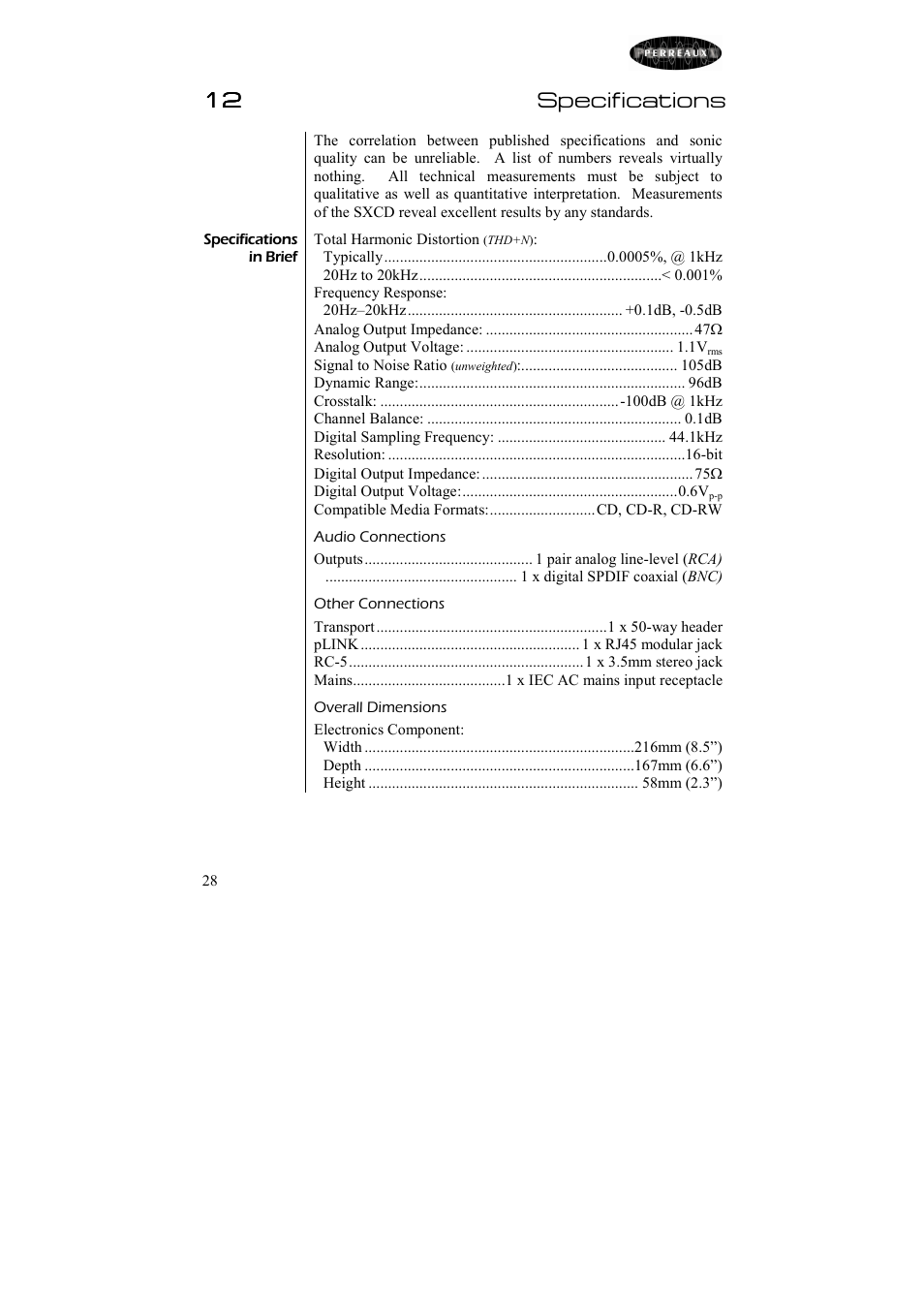 Perreaux Silhouette SXCD User Manual | Page 29 / 35