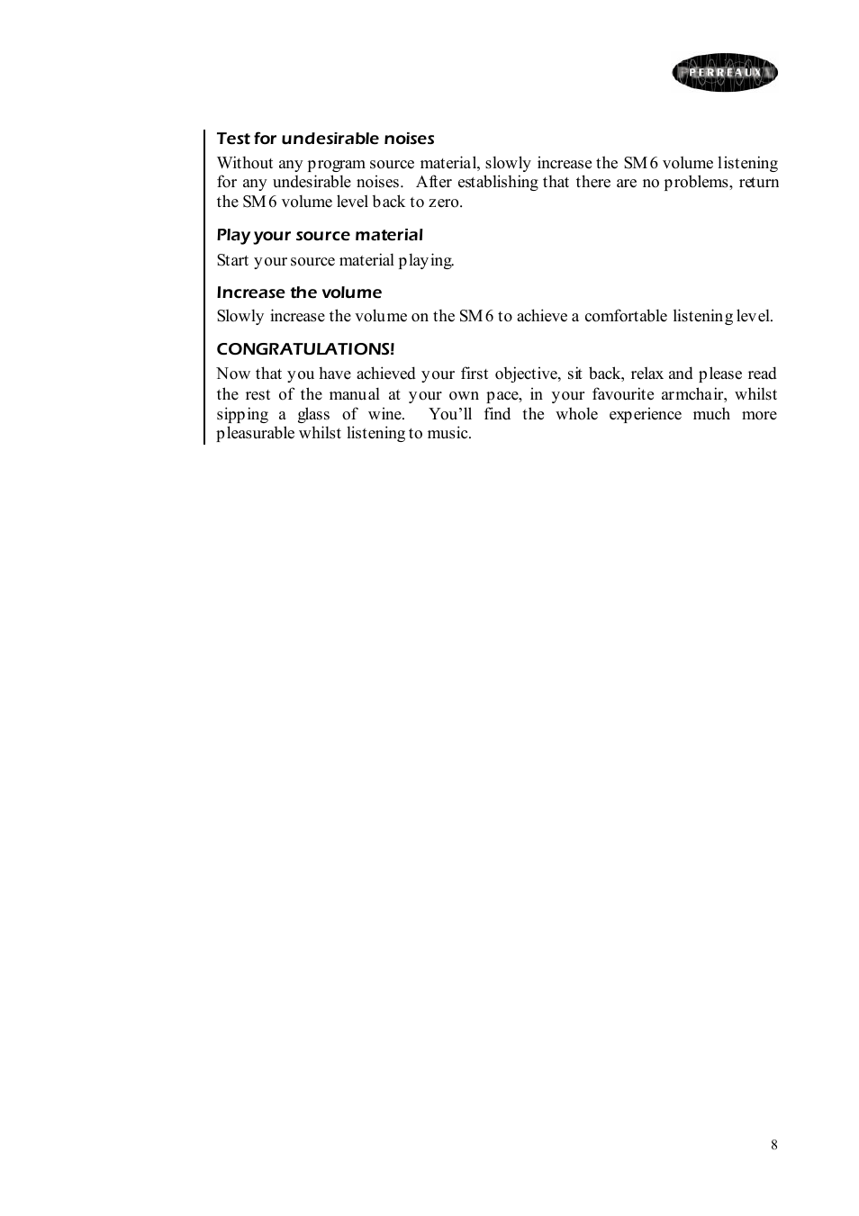 Perreaux SM6 MKII User Manual | Page 8 / 37