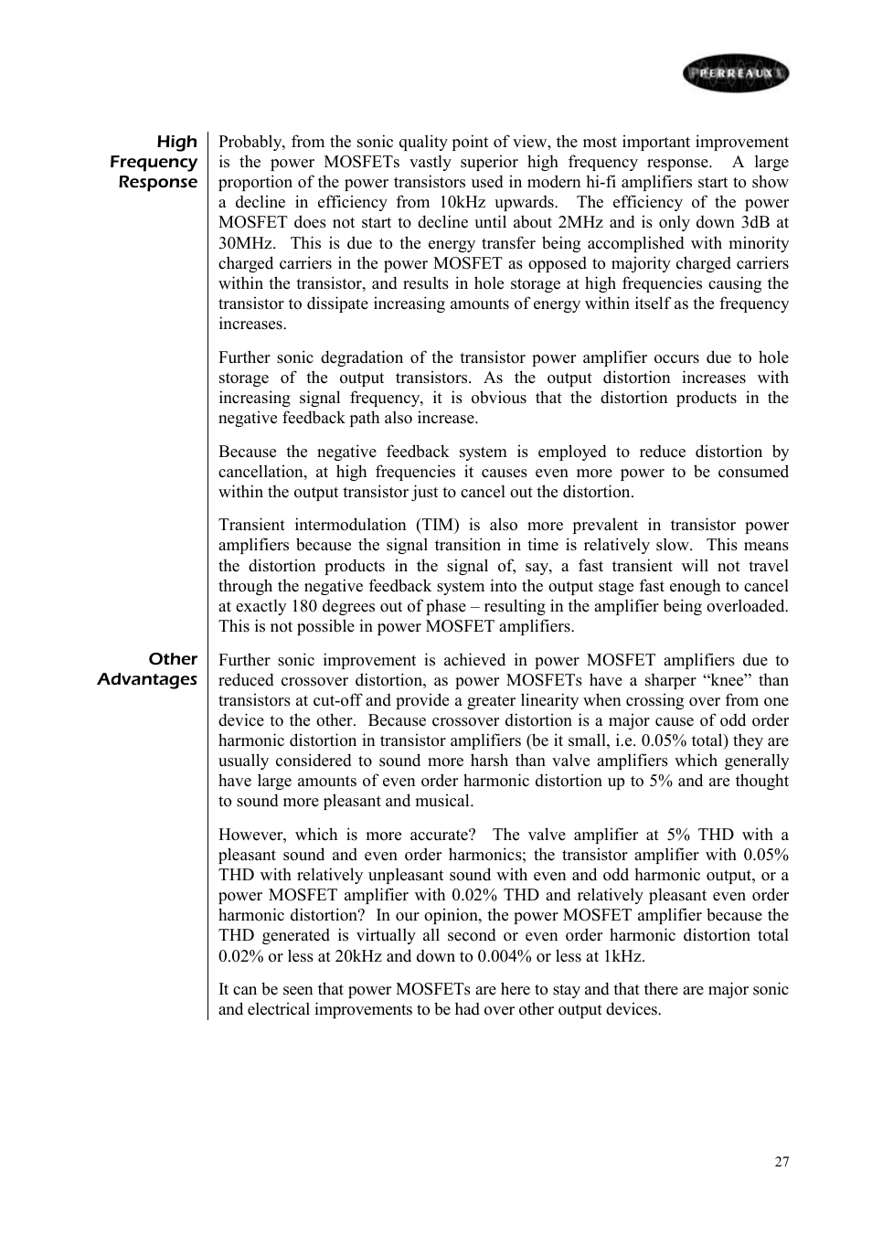 Perreaux 6160/P User Manual | Page 28 / 42