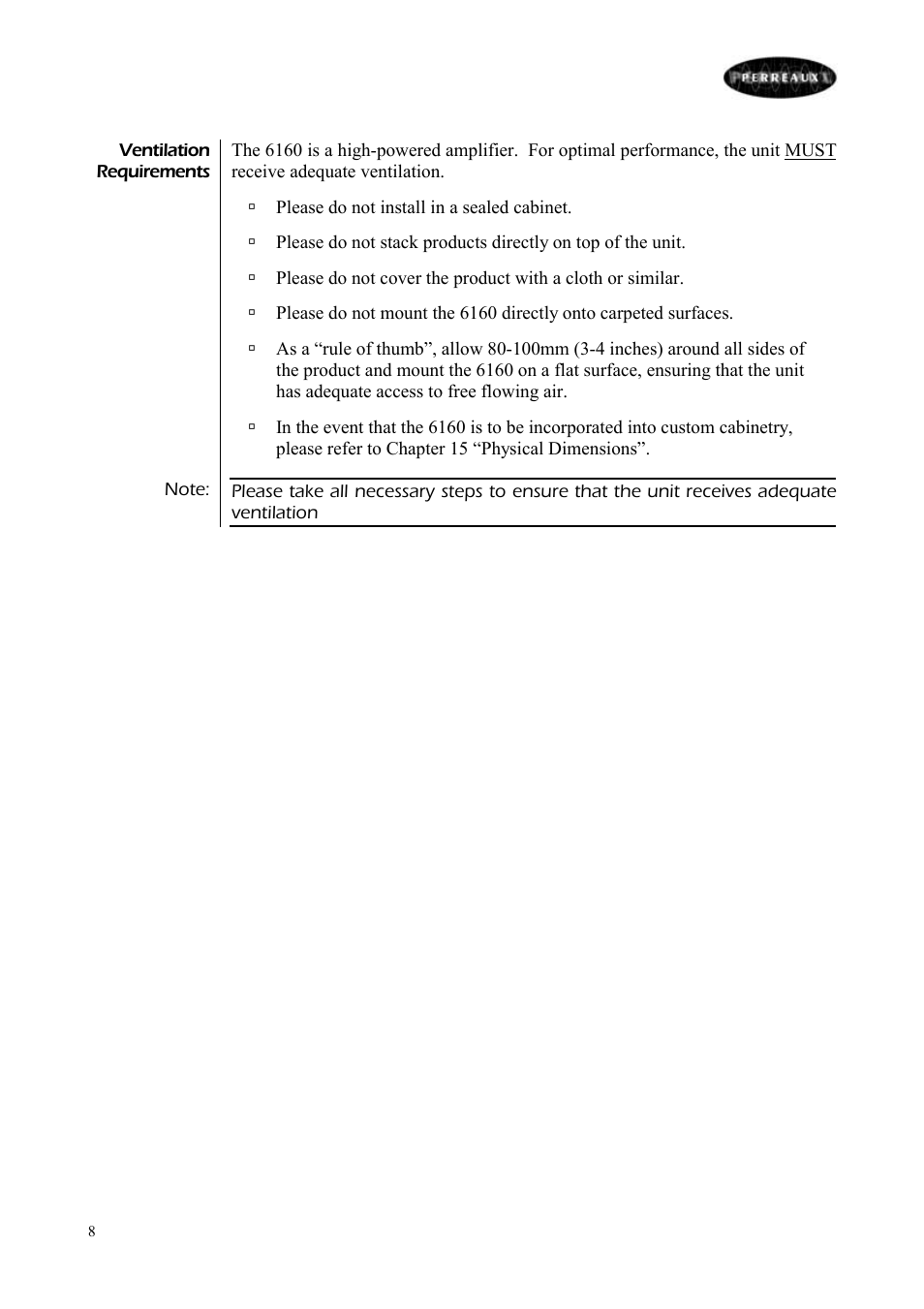 Perreaux 6160/P User Manual | Page 9 / 42