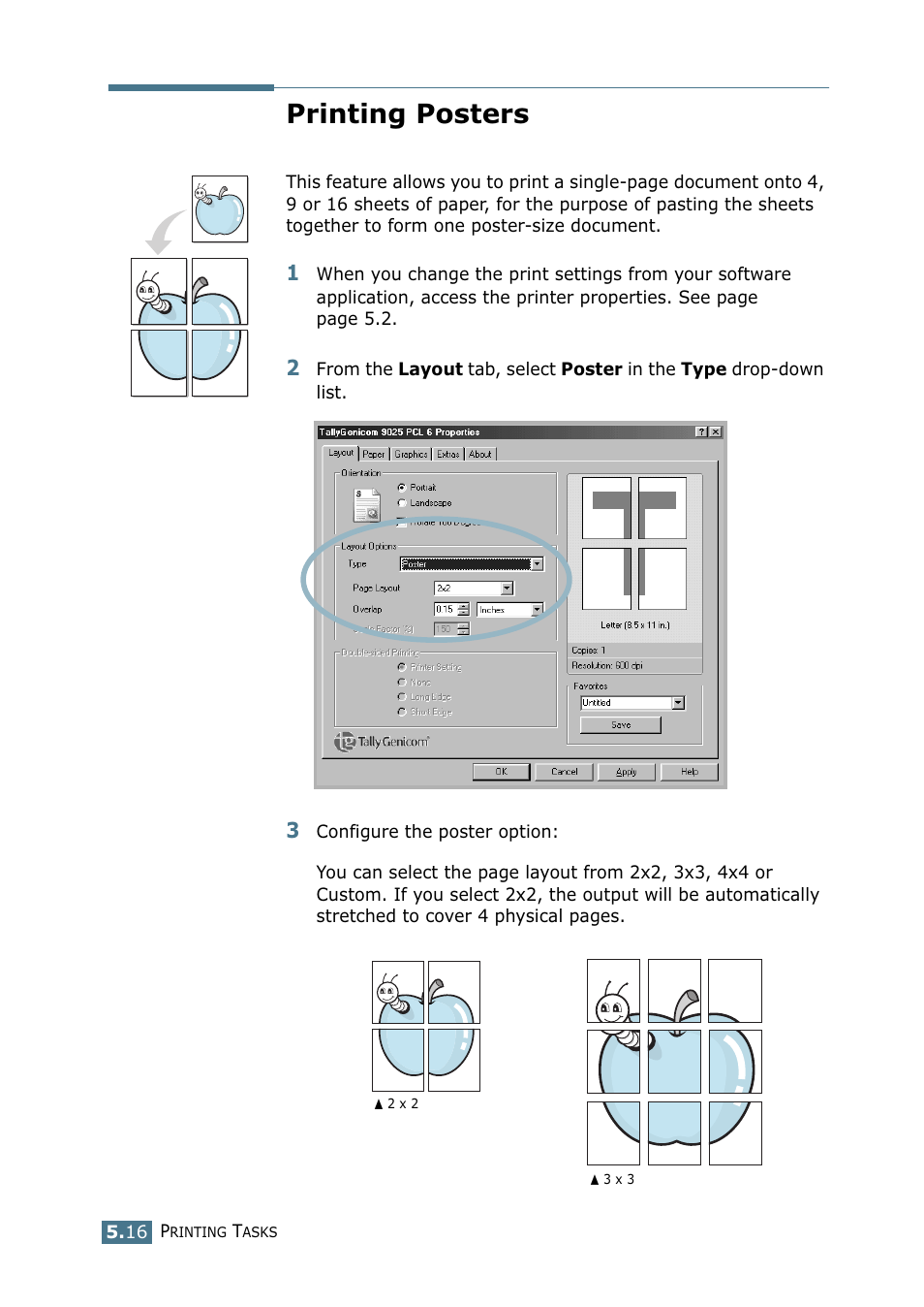 Printing posters | Tally Genicom Tally Mono Laser 9025N User Manual | Page 103 / 214