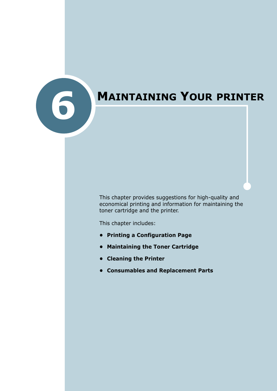 Maintaining your printer, Chapter 6, Aintaining | Printer | Tally Genicom Tally Mono Laser 9025N User Manual | Page 116 / 214