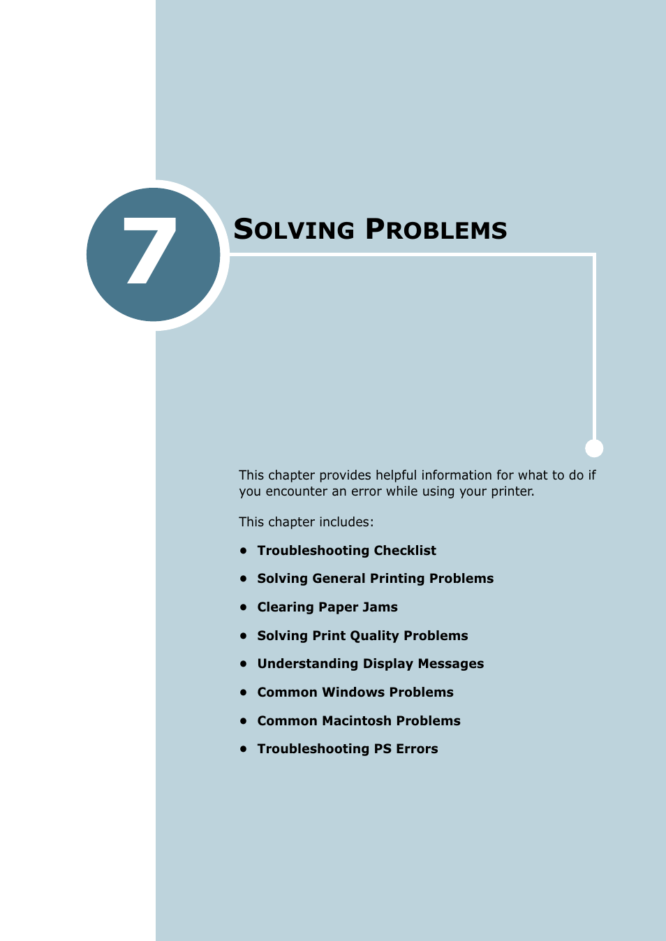 Solving problems, Chapter 7, Olving | Roblems | Tally Genicom Tally Mono Laser 9025N User Manual | Page 126 / 214