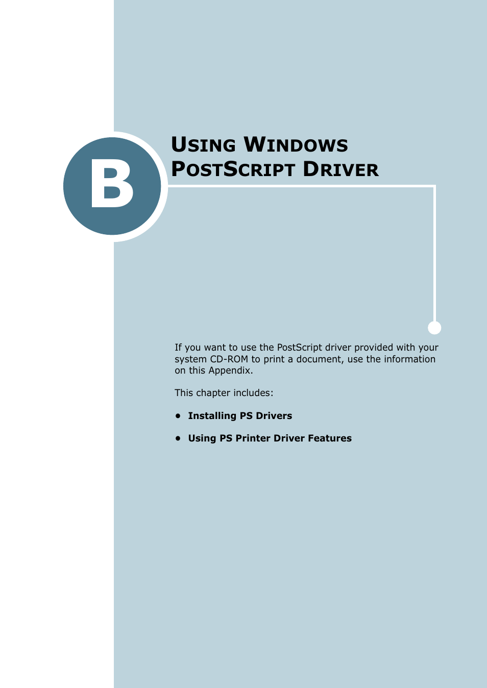 Using windows postscript driver, Appendix b, Sing | Indows, Cript, River | Tally Genicom Tally Mono Laser 9025N User Manual | Page 160 / 214