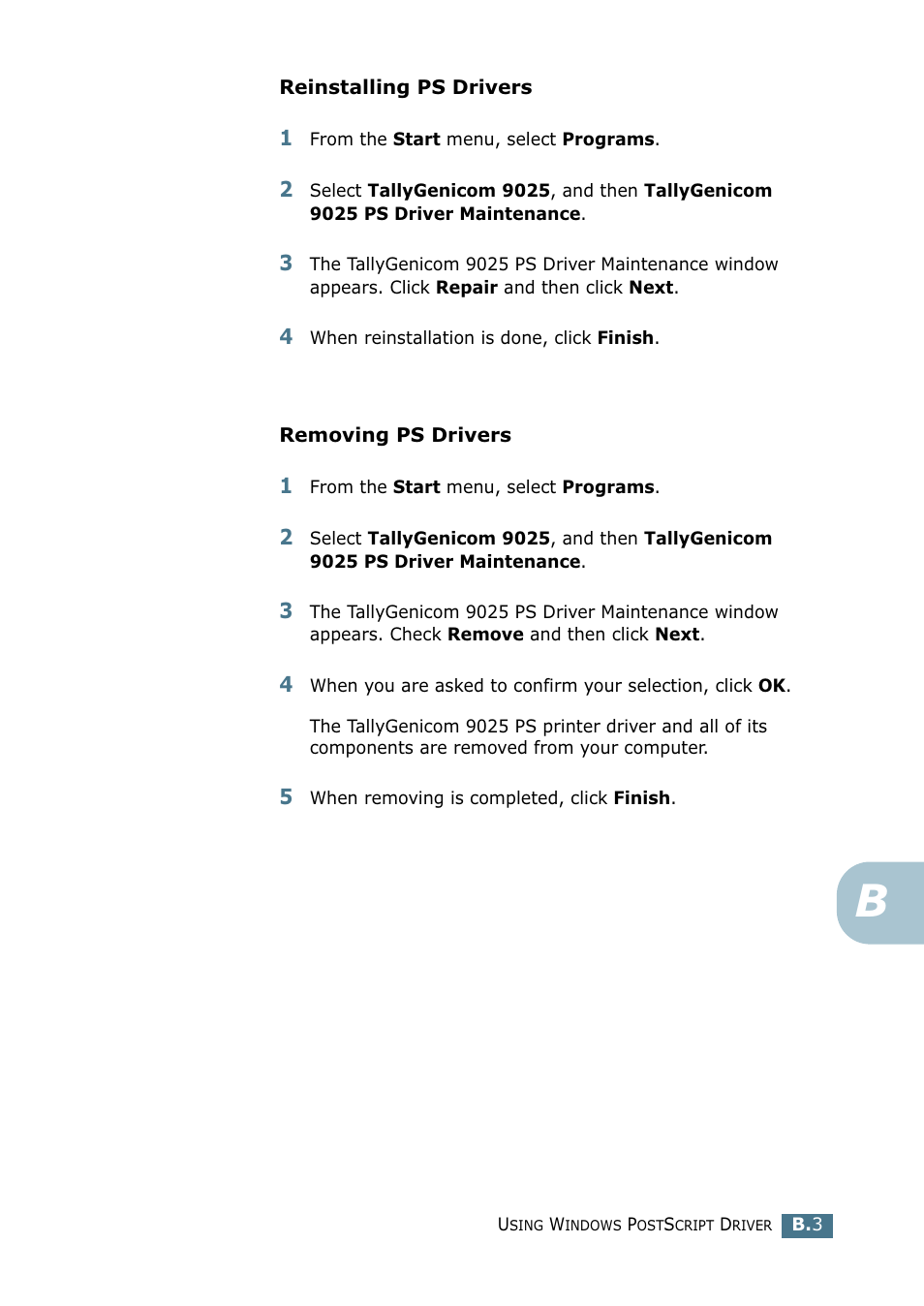 Tally Genicom Tally Mono Laser 9025N User Manual | Page 162 / 214