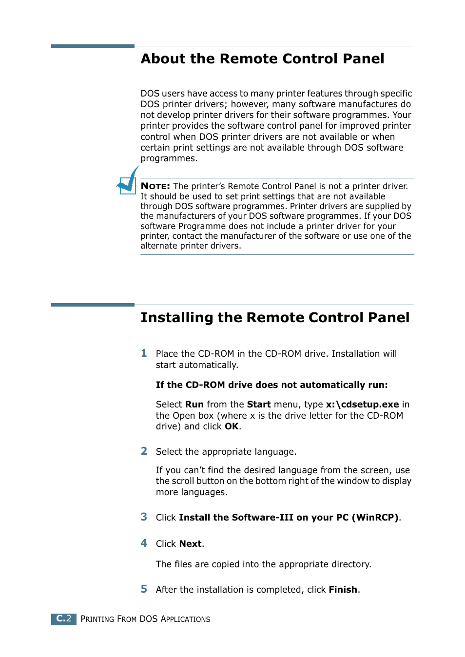 About the remote control panel, Installing the remote control panel | Tally Genicom Tally Mono Laser 9025N User Manual | Page 165 / 214