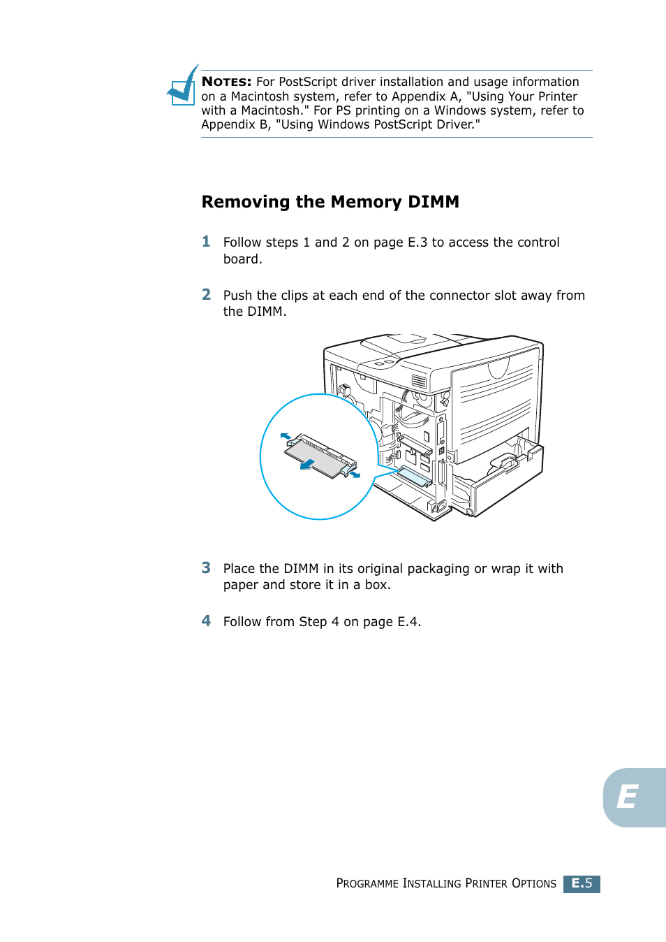 Removing the memory dimm | Tally Genicom Tally Mono Laser 9025N User Manual | Page 194 / 214