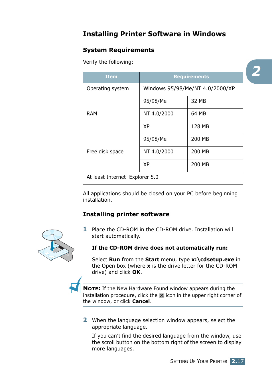 Installing printer software in windows | Tally Genicom Tally Mono Laser 9025N User Manual | Page 36 / 214